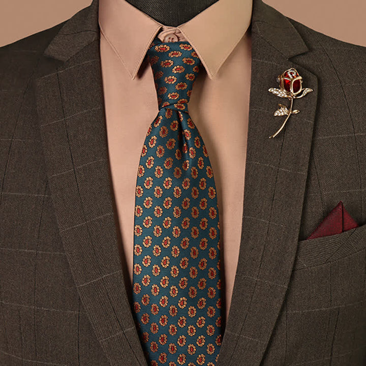 Cravatta da uomo con motivo floreale micro paisley - image 0