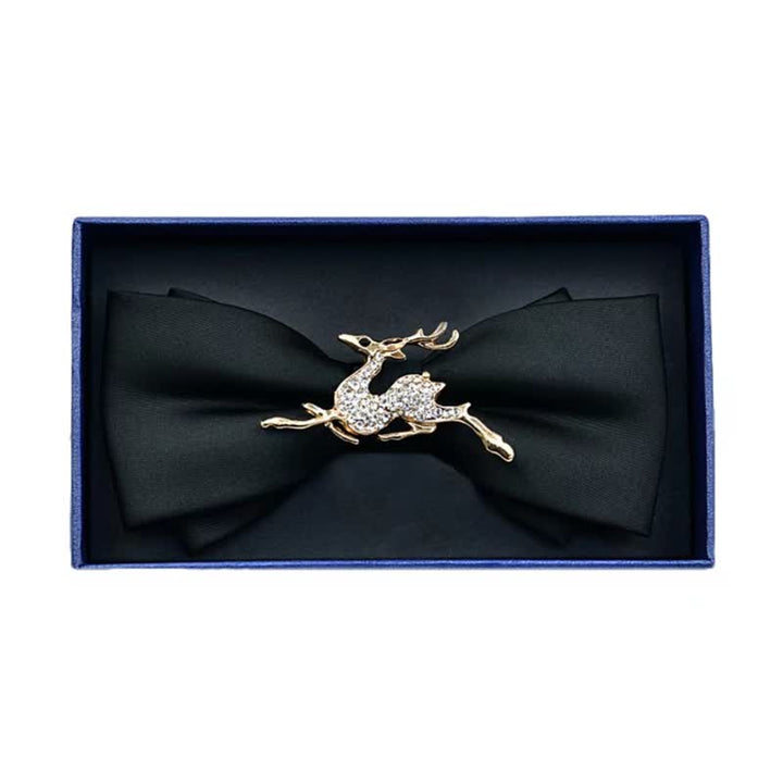 Papillon da uomo in metallo opaco con strass