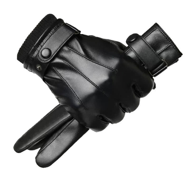 Guanti in pelle PU impermeabili con touch screen da uomo - Stile n. 2 - image 11