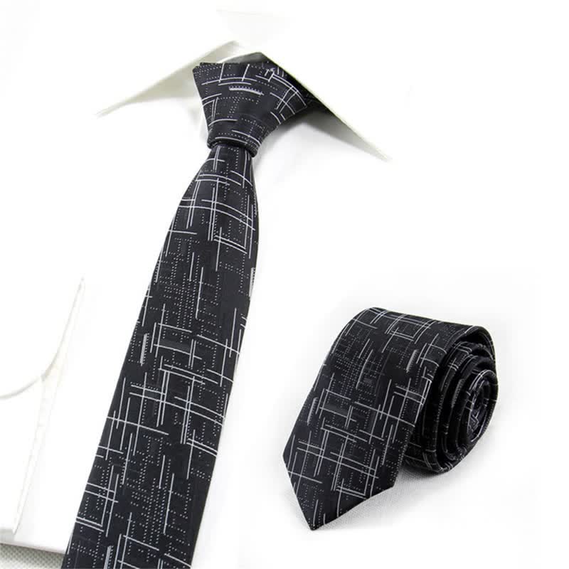Cravatta sottile da uomo, moderna e alla moda, con linee abbaglianti
