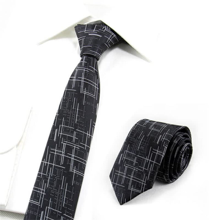 Cravatta sottile da uomo, moderna e alla moda, con linee abbaglianti