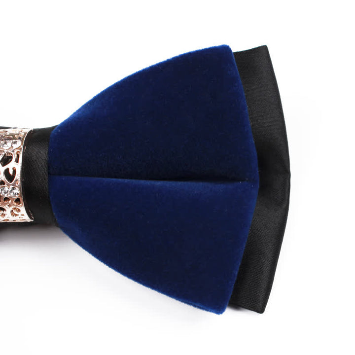 Papillon in velluto patchwork con strass da uomo