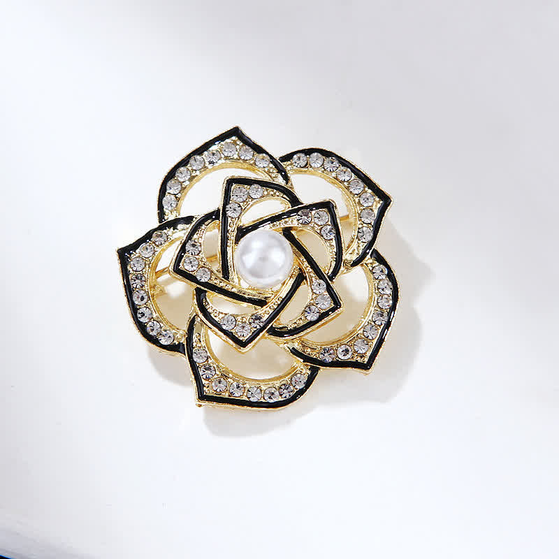 Spilla decorativa da donna con camelia cava
