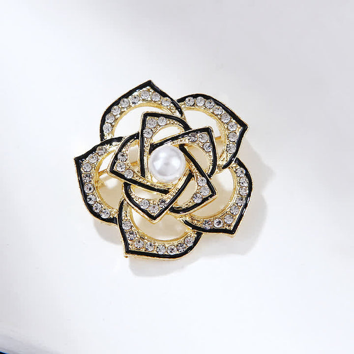 Spilla decorativa da donna con camelia cava
