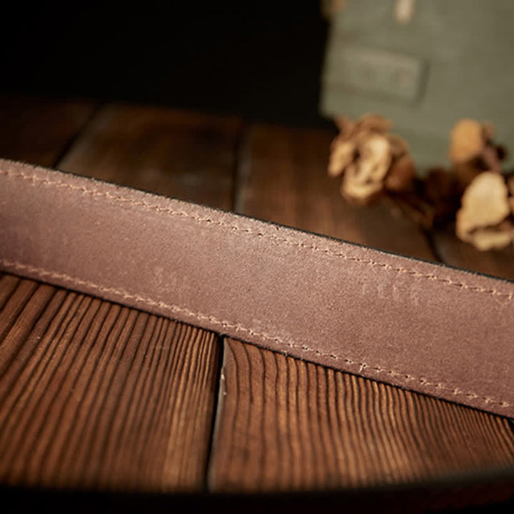 Cintura in pelle con fibbia a un ardiglione vintage da uomo