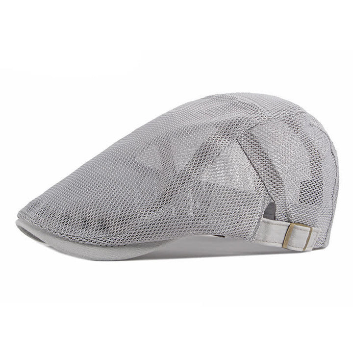 Cappello da sole traspirante con maglia cava, berretto piatto - Grigio chiaro - Regolabile (circa 21 5/8"-23 5/8") - image 12
