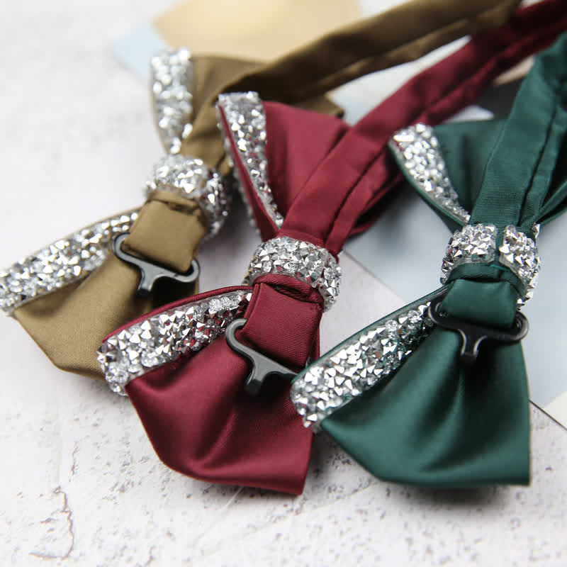 Papillon da sposa con strass scintillanti da uomo - image 3
