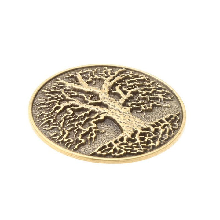 Cintura in pelle con fibbia rotonda fai da te con albero della vita da uomo - image 3
