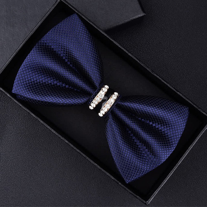 Papillon da uomo con motivo floreale Paisley a righe e strass