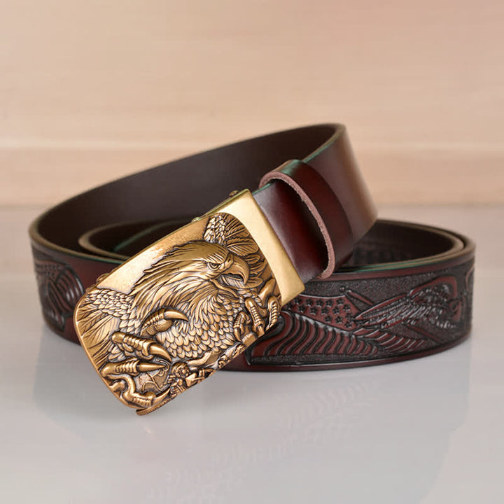 Cintura in pelle con chiusura automatica Mighty Eagle Sharp Claw da uomo