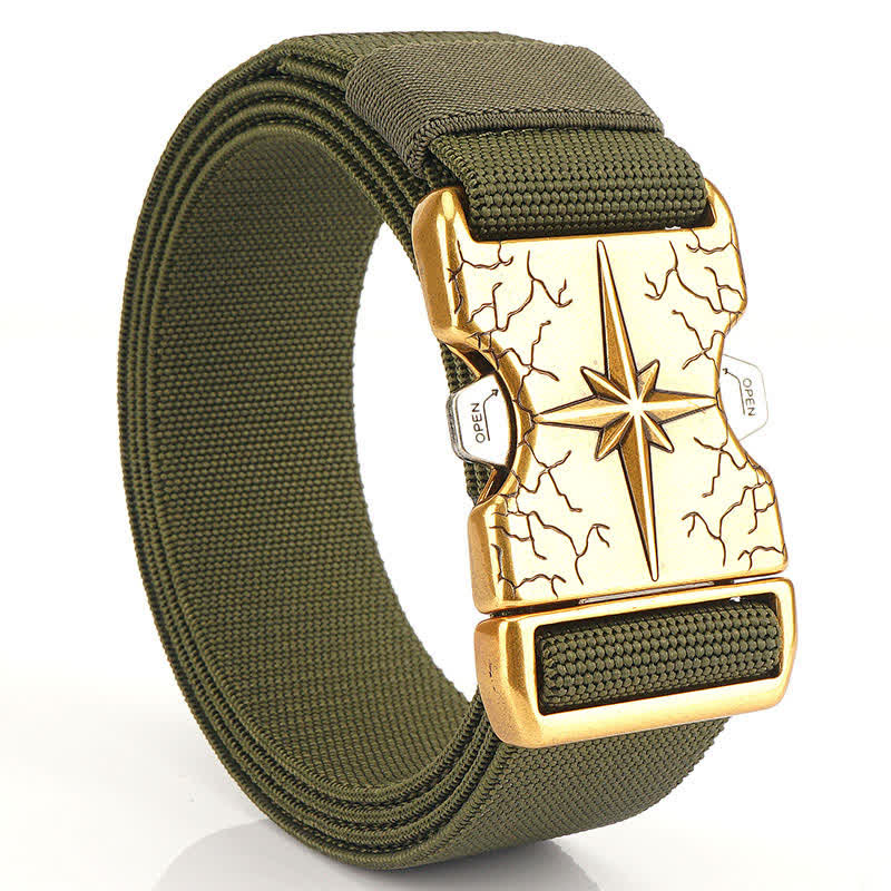 Cintura elastica in tela tattica a sgancio rapido da uomo - Verde militare - 50" - image 11