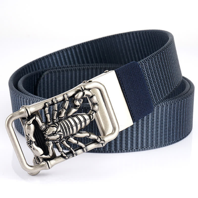Cintura semplice in nylon con Scorpione Re da uomo - Blu / Argento - 48" - image 19
