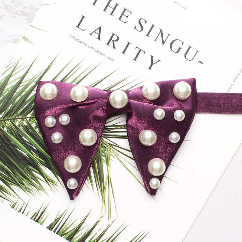Papillon a punta oversize luminoso con perle