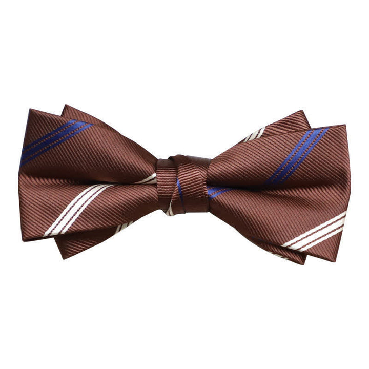Papillon versatile a righe color caffè da uomo