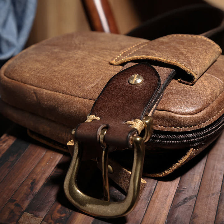 Borsa da viaggio con cintura in pelle nabuk con chiusura magnetica e cerniera