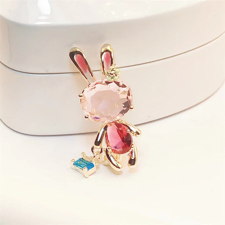 Spilla da donna a forma di coniglietto rosa