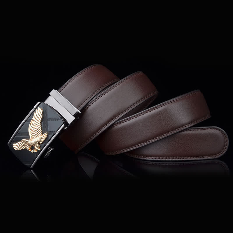 Cintura in pelle con fibbia automatica Animal Eagle da uomo