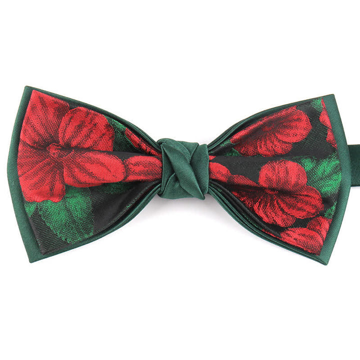 Papillon elegante da uomo con motivo floreale botanico