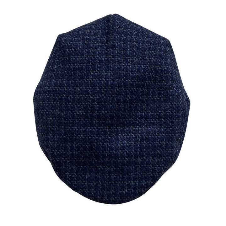 Berretto invernale autunno-inverno a scacchi blu navy - image 4
