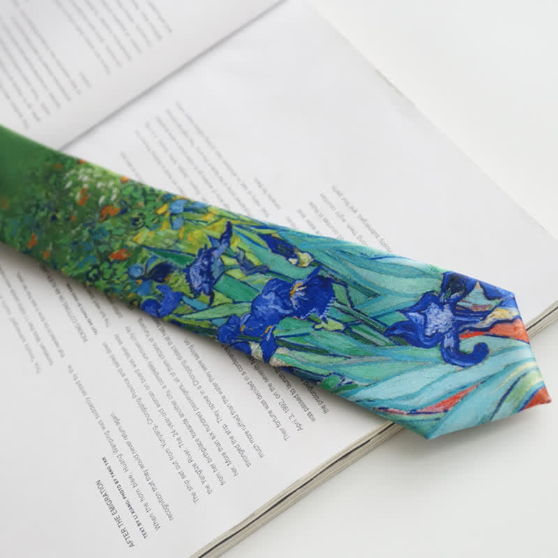Cravatta da uomo con stampa a olio creativa Iris