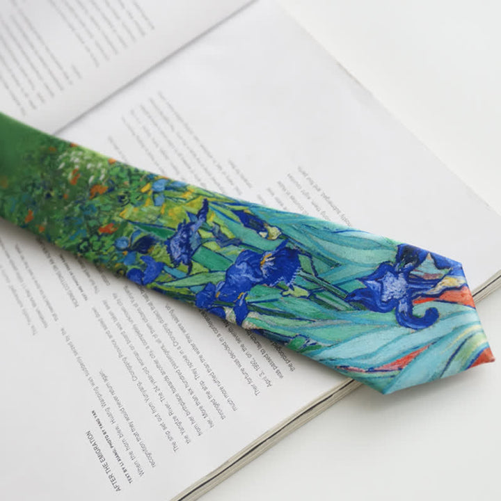 Cravatta da uomo con stampa a olio creativa Iris
