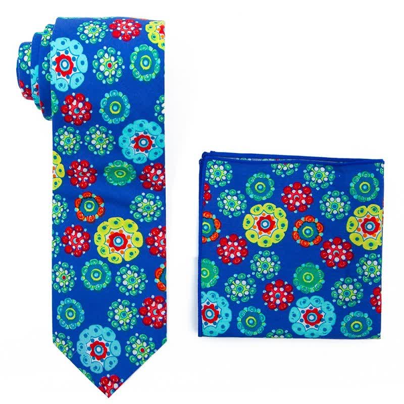 Set di 2 cravatte floreali in stile bohémien da uomo