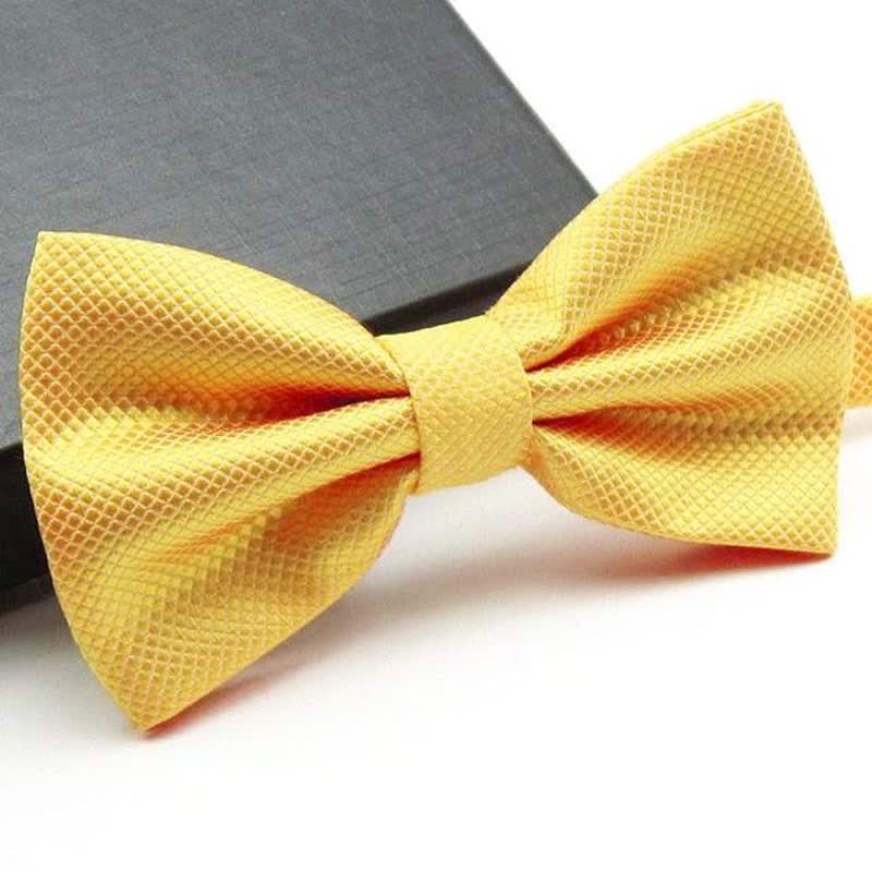 Papillon da uomo a micro-quadri di colore base - Giallo - image 6