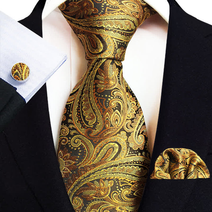 Set di 3 cravatte classiche da uomo con motivo Paisley floreale 