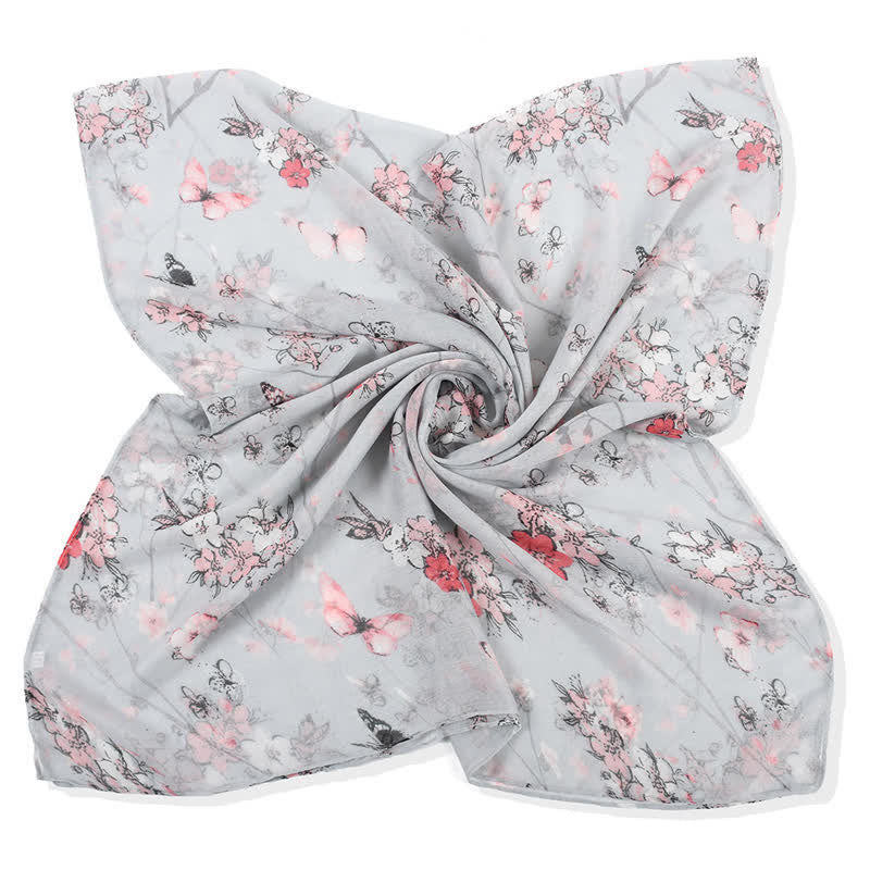 Sciarpa lunga avvolgente con motivo floreale vivace ed elegante da donna