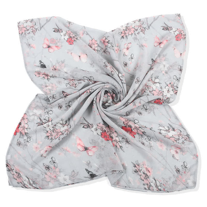 Sciarpa lunga avvolgente con motivo floreale vivace ed elegante da donna