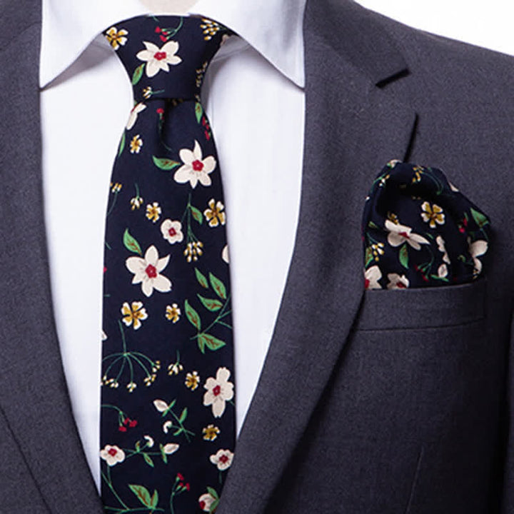 Set di 2 cravatte floreali da uomo con motivo letterario