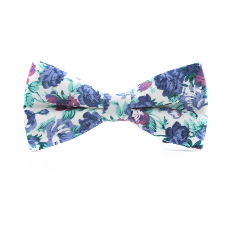 Papillon floreale con foglie di rosa tinto da uomo - Viola e Bianco - image 9