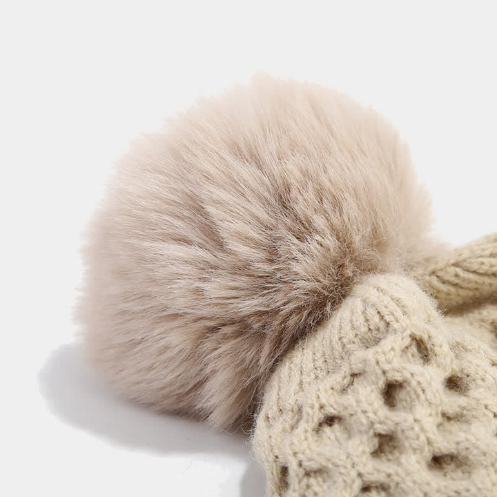 Set di 3 cappelli, sciarpe e guanti lavorati a maglia incrociati da donna