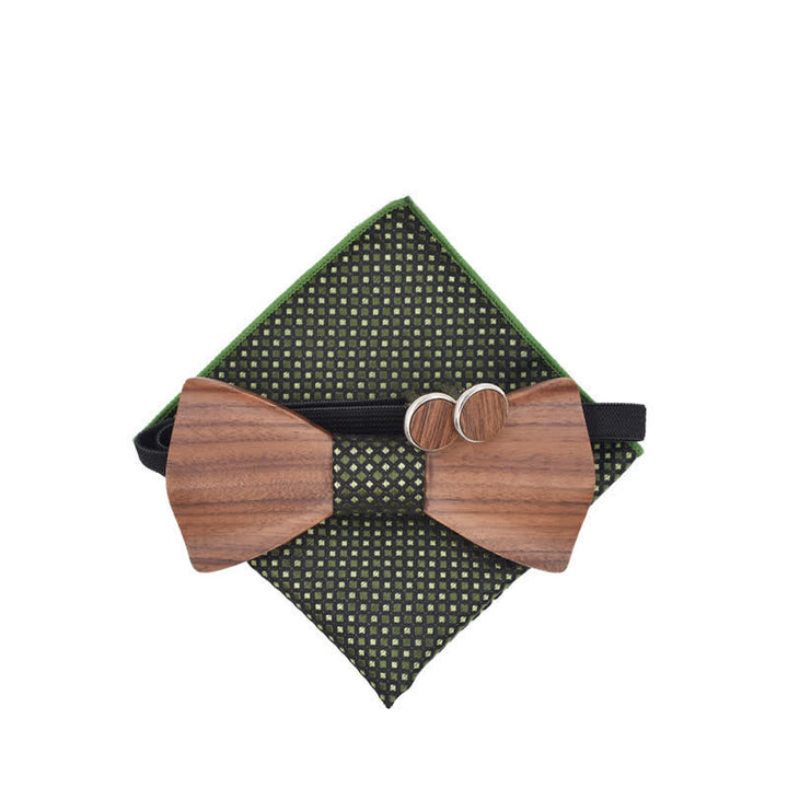Set di 3 papillon in legno di noce nero da uomo