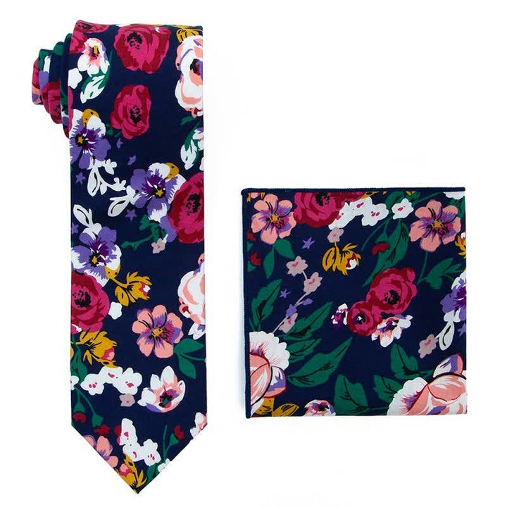 Set di 2 cravatte floreali in stile bohémien da uomo