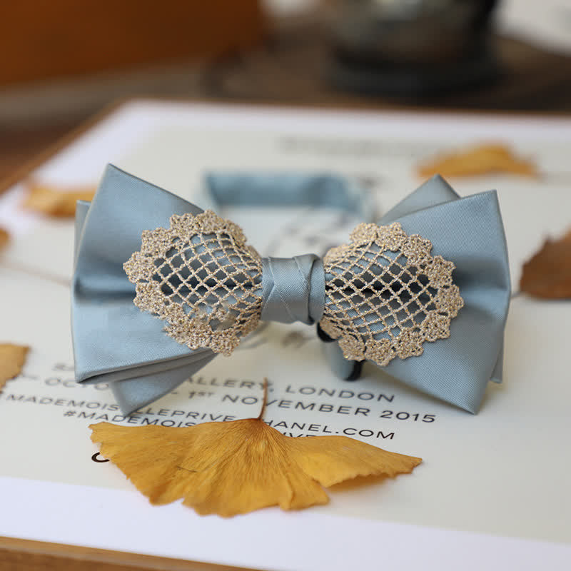 Papillon elegante in pizzo floreale da uomo