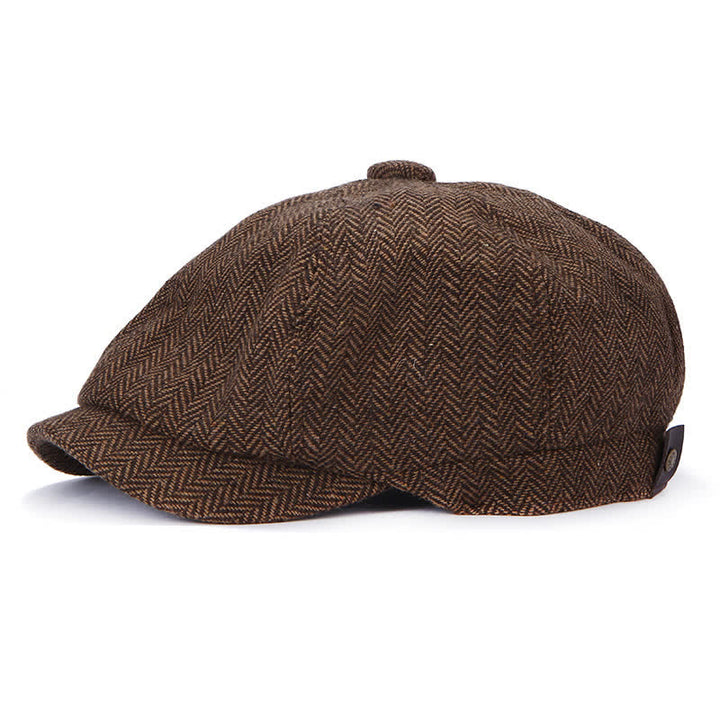 Cappello basco ottagonale a spina di pesce retrò