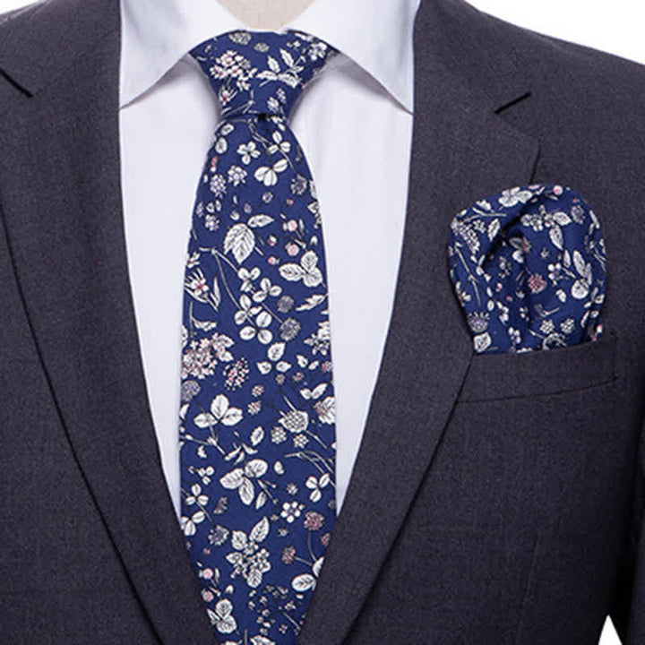 Set di 2 cravatte floreali da uomo con motivo letterario