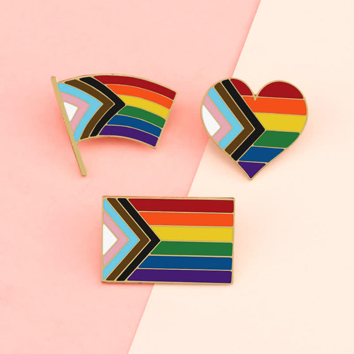 Spilla con bandiera arcobaleno "Show Your Pride" da 3 pezzi