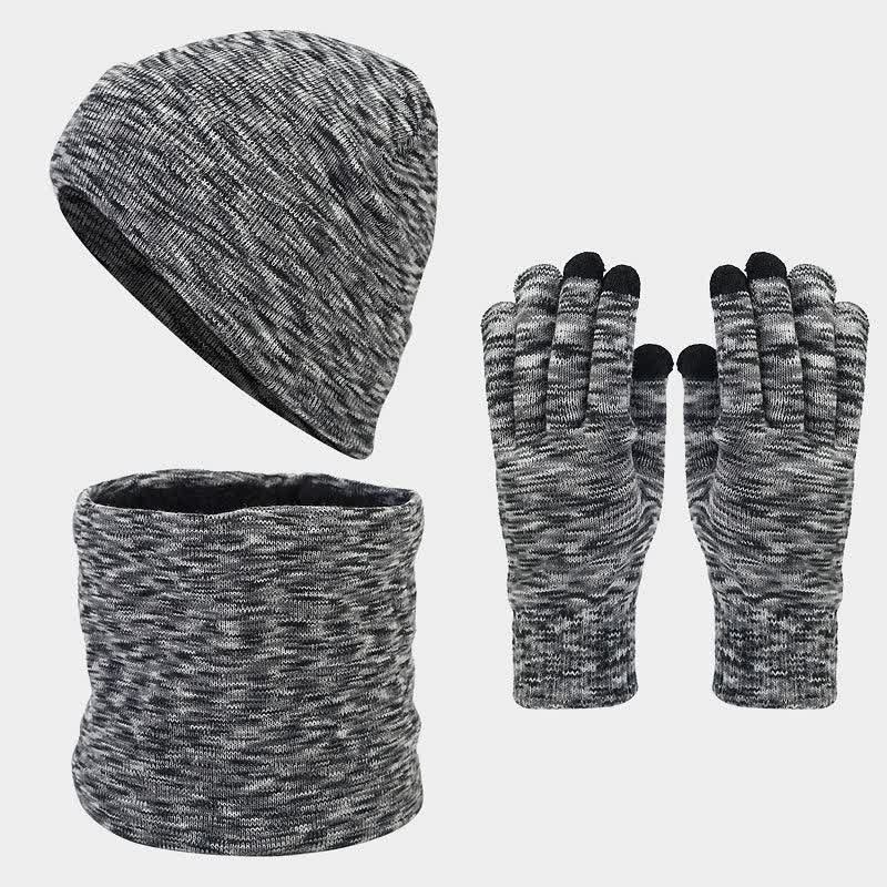 Set di 3 cappelli, sciarpe e guanti multicolore unisex - Grigio - Regolabile (circa 21 5/8"-23 5/8") - image 8