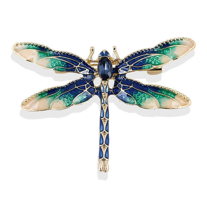 Spilla da donna a forma di libellula in smalto - Blu - image 0