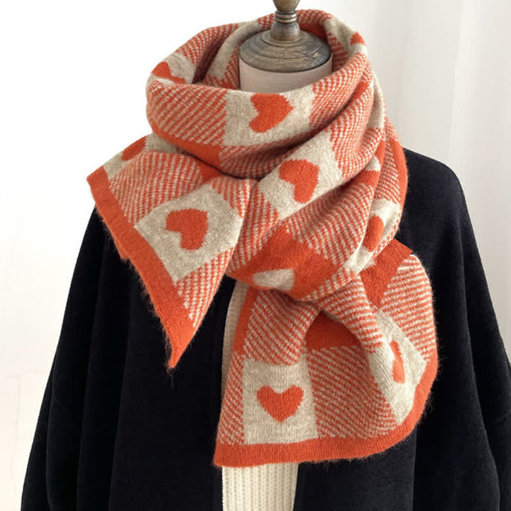 Sciarpa double face a quadri Chunky Love da donna