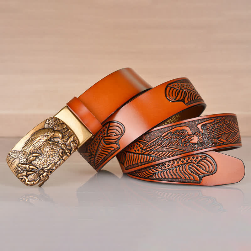 Cintura in pelle con chiusura automatica Mighty Eagle Sharp Claw da uomo