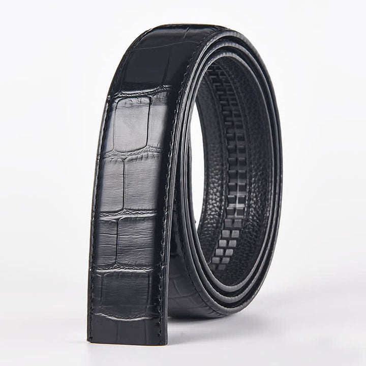 Cintura in pelle con fibbia automatica con bandiera aquila fai da te da uomo - Aquila - Cintura con motivo coccodrillo nero (40) - image 2