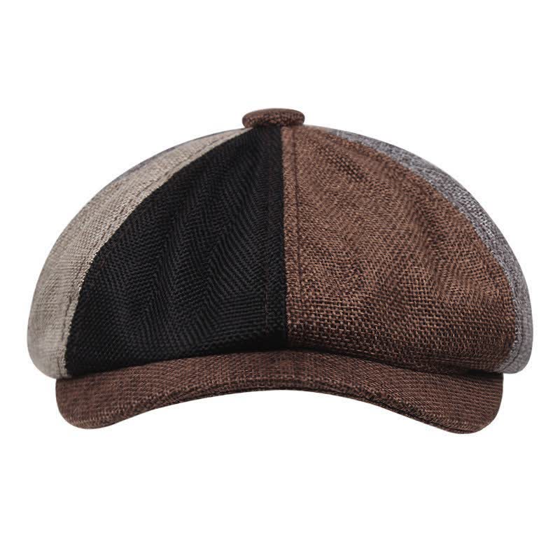 Cappello basco ottagonale in lino casual da artista