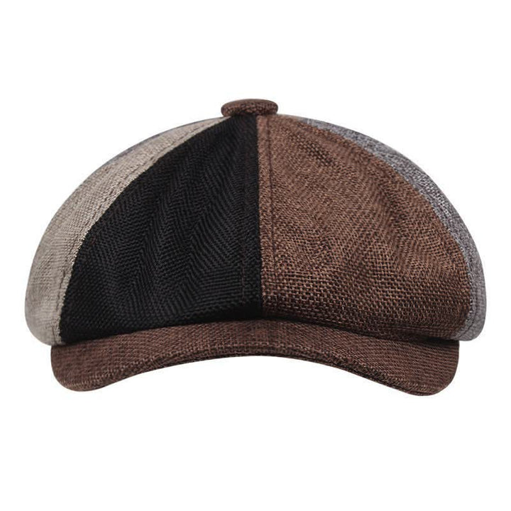 Cappello basco ottagonale in lino casual da artista