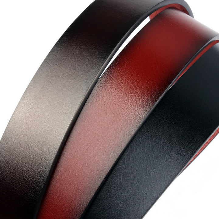 Cintura in pelle con fibbia nera retrò da uomo - image 3