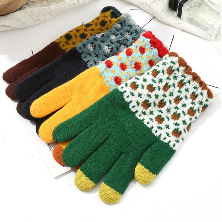 Guanti da giardinaggio con dita intere da donna, in maglia, con touch screen