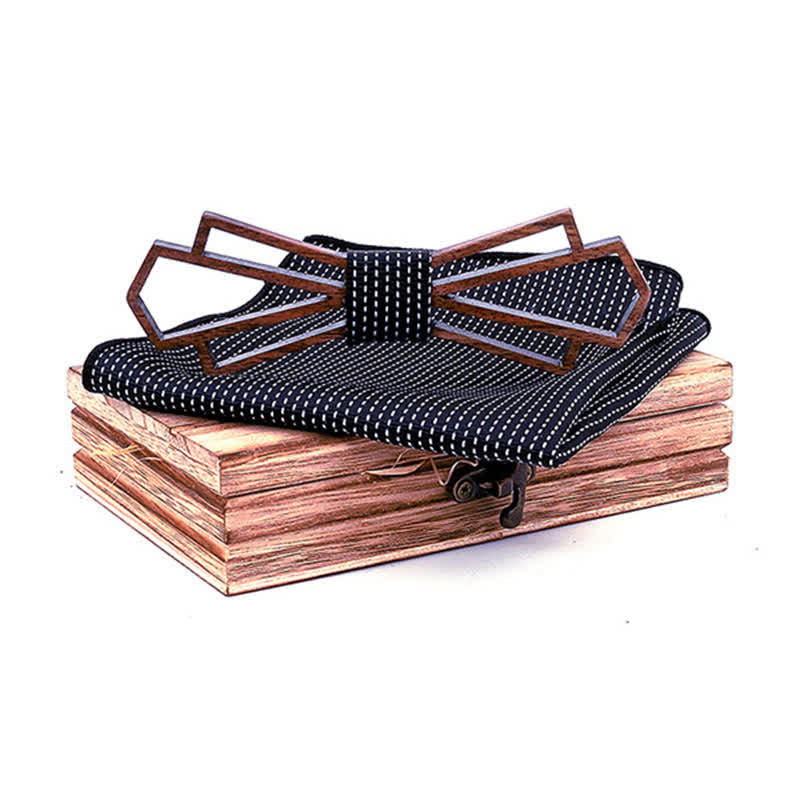 Set di 2 papillon in legno cavo da uomo, novità