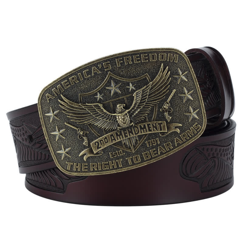 Cintura in pelle retrò da uomo con aquila America's Freedom